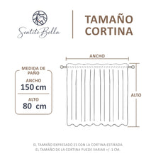 Cargar imagen en el visor de la galería, Cortina de Cocina Bajo Mesada en Tela Panama con Diseño 80x150 cm
