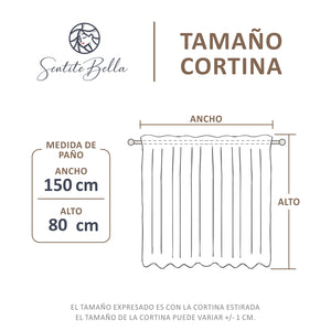 Cortina de Cocina Bajo Mesada en Tela Panama con Diseño 80x150 cm