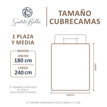 Cargar imagen en el visor de la galería, Colcha 1 plaza y Media Cubrecamas + 2 Fundas Almohada

