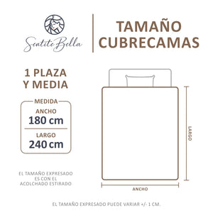 Colcha 1 plaza y Media Cubrecamas + 2 Fundas Almohada