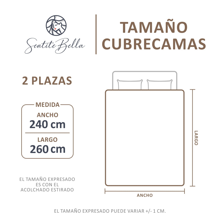 Colcha 2 plazas Cubrecamas + 2 Fundas Almohada