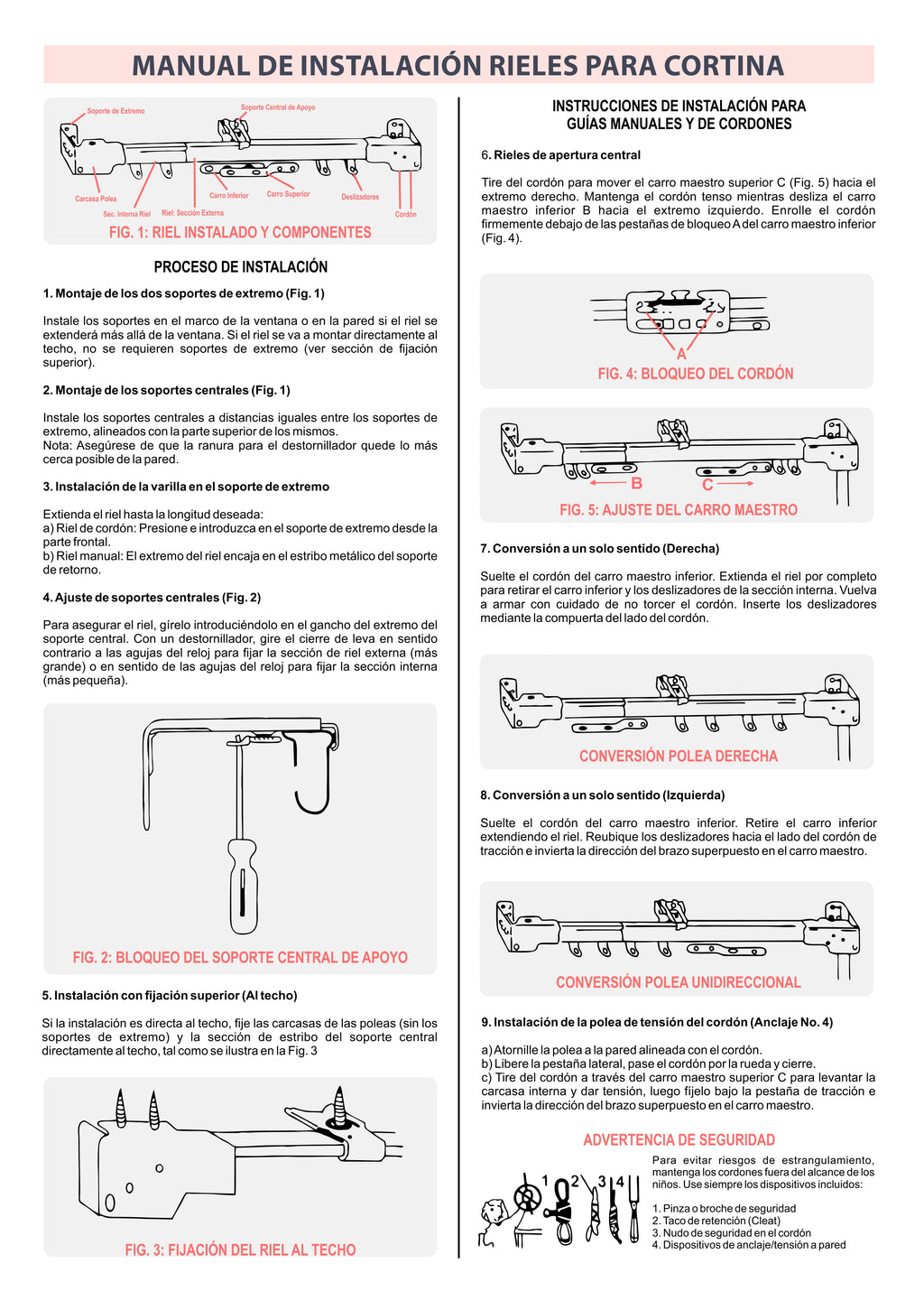 Riel para Cortina Extensible Regulable de 2.10 a 4 mt Metalico