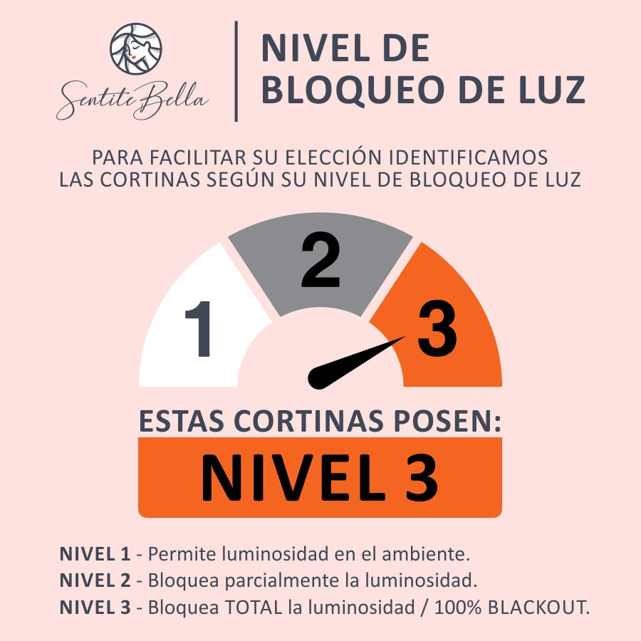 Juego De 2 Cortinas Blackout CON PRESILLAS OCULTAS