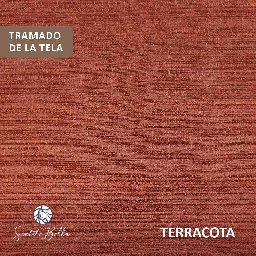 Juego De 2 Cortinas En Tela Rustica - Varios Tamaños
