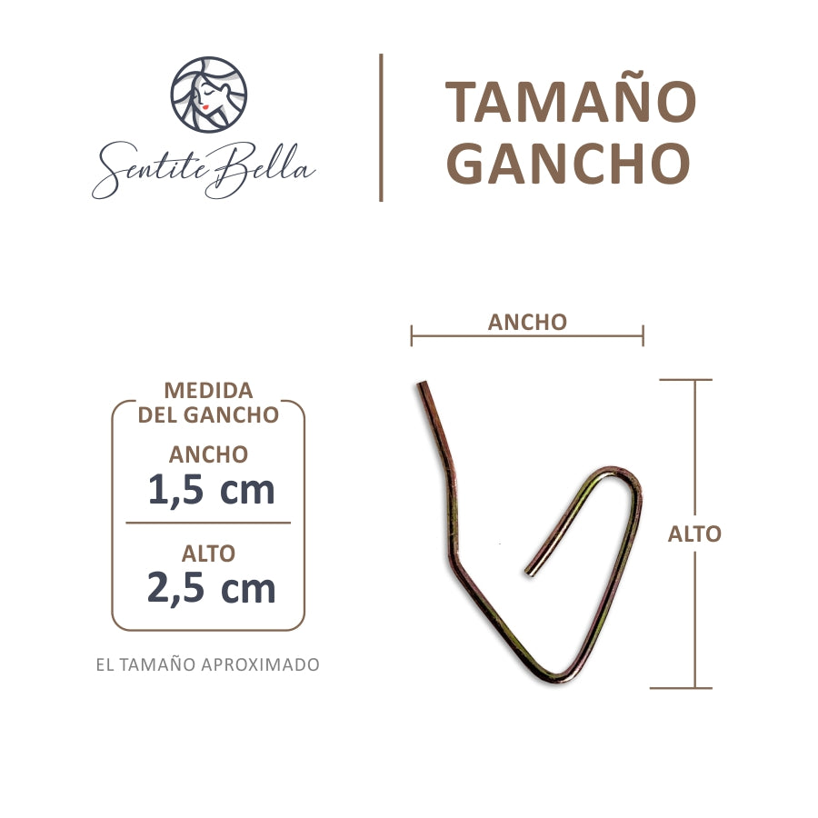 Ganchos de metal para Cortina De RIEL - Pack X 30 Unidades
