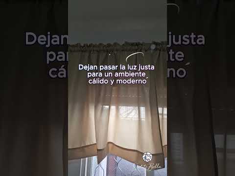 Juego Cortinas de Cocina Tela Panama 145x100 cm - Varios Colores