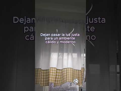 Juego Cortinas de Cocina Tela Panama Cuadrille 145x100 cm - Varios Colores