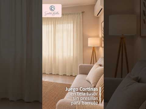 Juego de 2 Cortinas en Tela TUSOR para BARROTE - Varios Tamaños