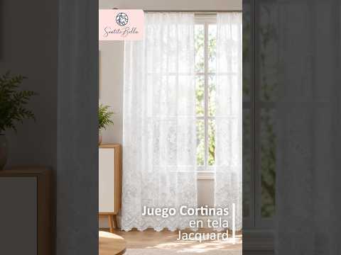 Juego De 2 Cortinas En Tela Jacquard Hojas 150x210