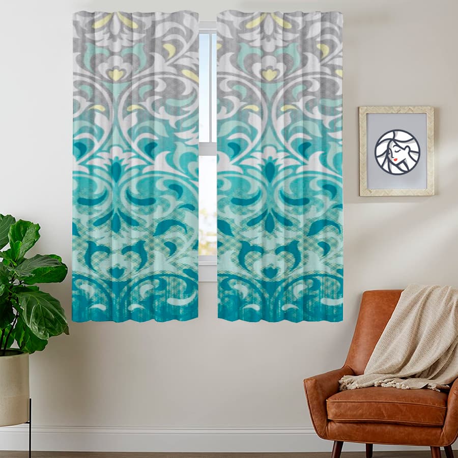 Juego De 2 Cortinas Con Diseño En Tela Microfibra 150x150 - SentiteBella.uy