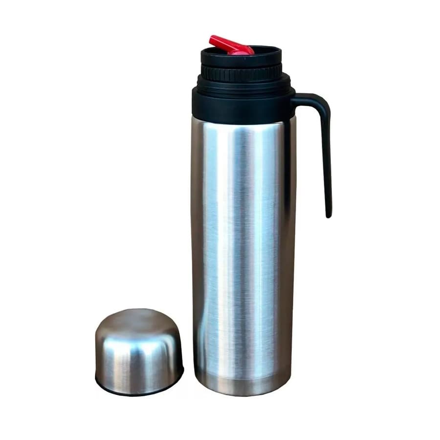 Termo Bala Acero Inoxidable 1 Litro Pico Cebador con Manija Doble Capa Termica - SentiteBella.uy