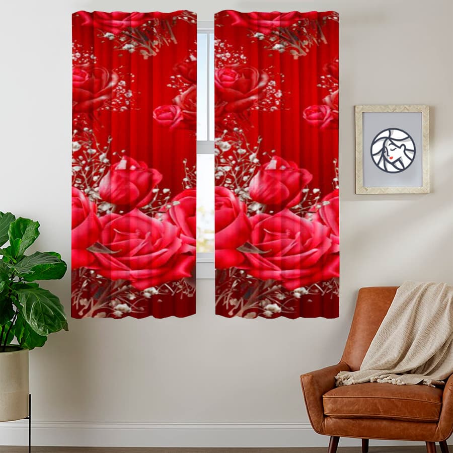 Juego De 2 Cortinas Con Diseño En Tela Microfibra 150x150 - SentiteBella.uy