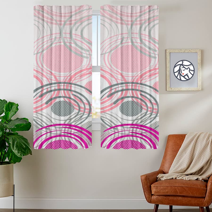 Juego De 2 Cortinas Con Diseño En Tela Microfibra 150x150 - SentiteBella.uy