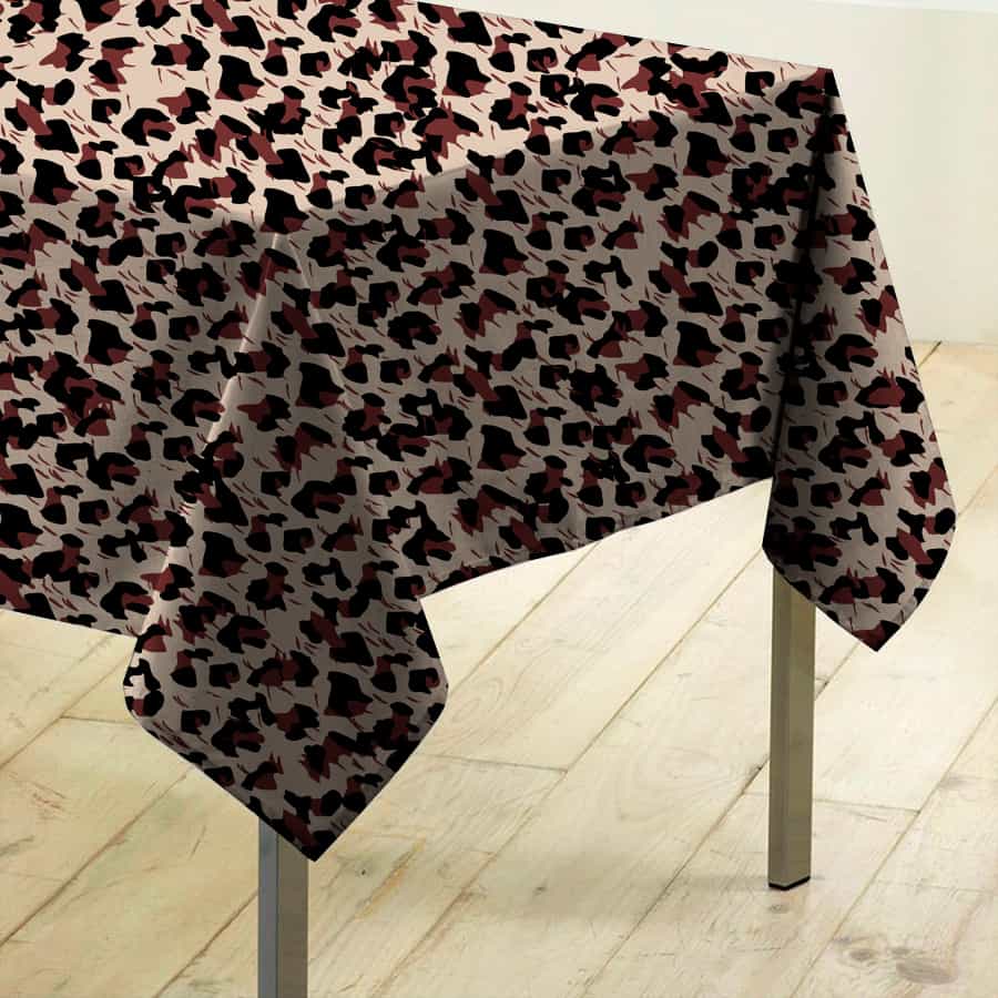 Mantel En Tela Panama Leopardo - SentiteBella.uy