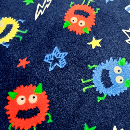 Acolchado PELUCHE Terciopelo - 1 Plaza - Diseño Monster - SentiteBella.uy