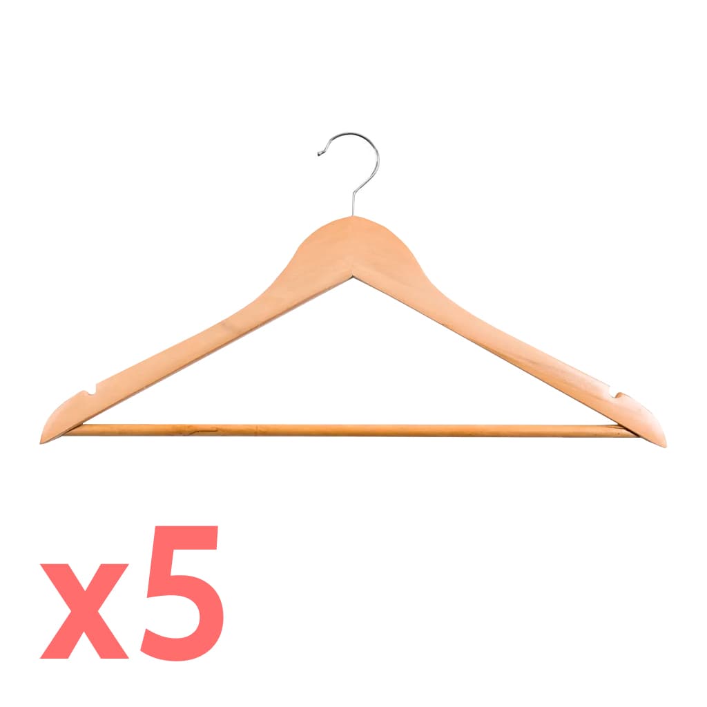 Pack de 5 Perchas de Madera Calidad A+ - SentiteBella.uy