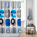 Cortina de Baño Ducha Diseño Cuadros Grises 180x180 cm Kit con Ganchos - SentiteBella.uy
