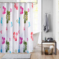 Cortina de Baño Ducha Diseño Hibicus 180x180 cm Kit con Ganchos - SentiteBella.uy