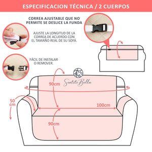 Funda Cubre Sofa 2 Cuerpos + Regalo - SentiteBella.uy