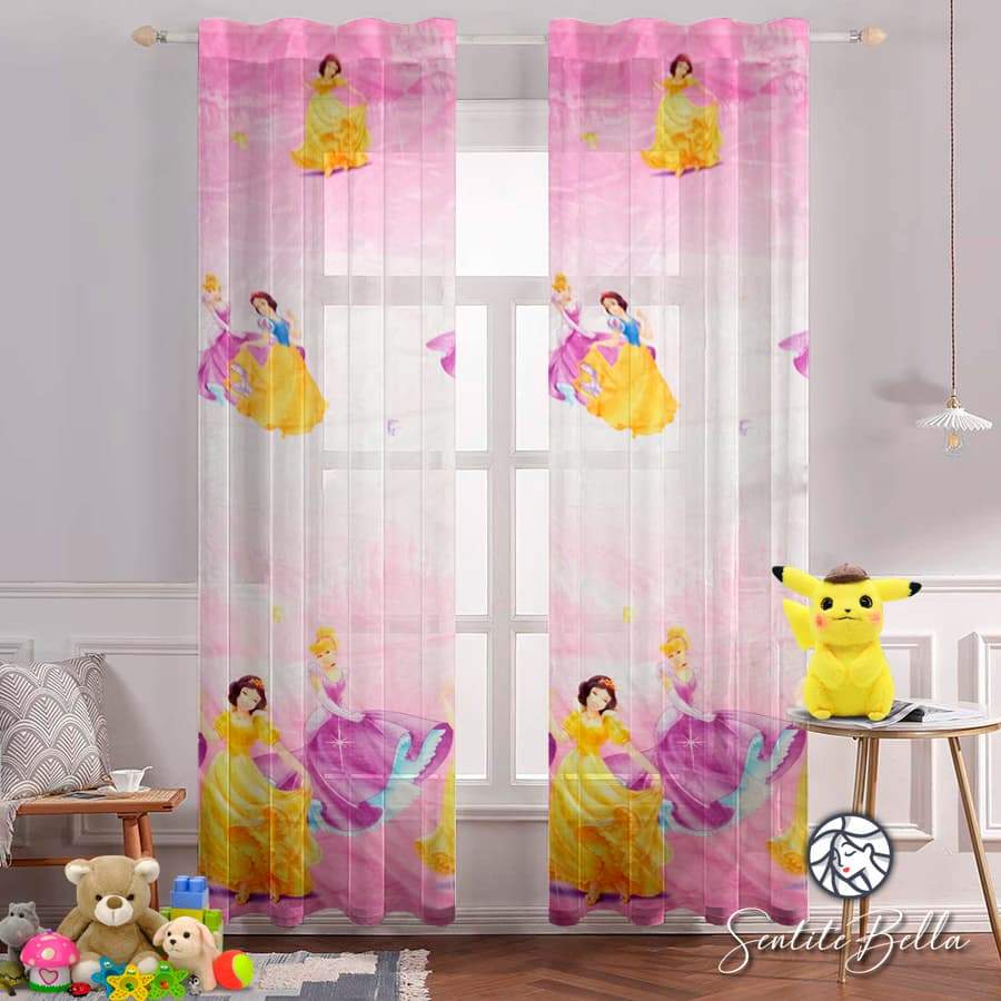 Juego De 2 Cortinas Disney En Tela Voile Bual 150x210 - SentiteBella.uy