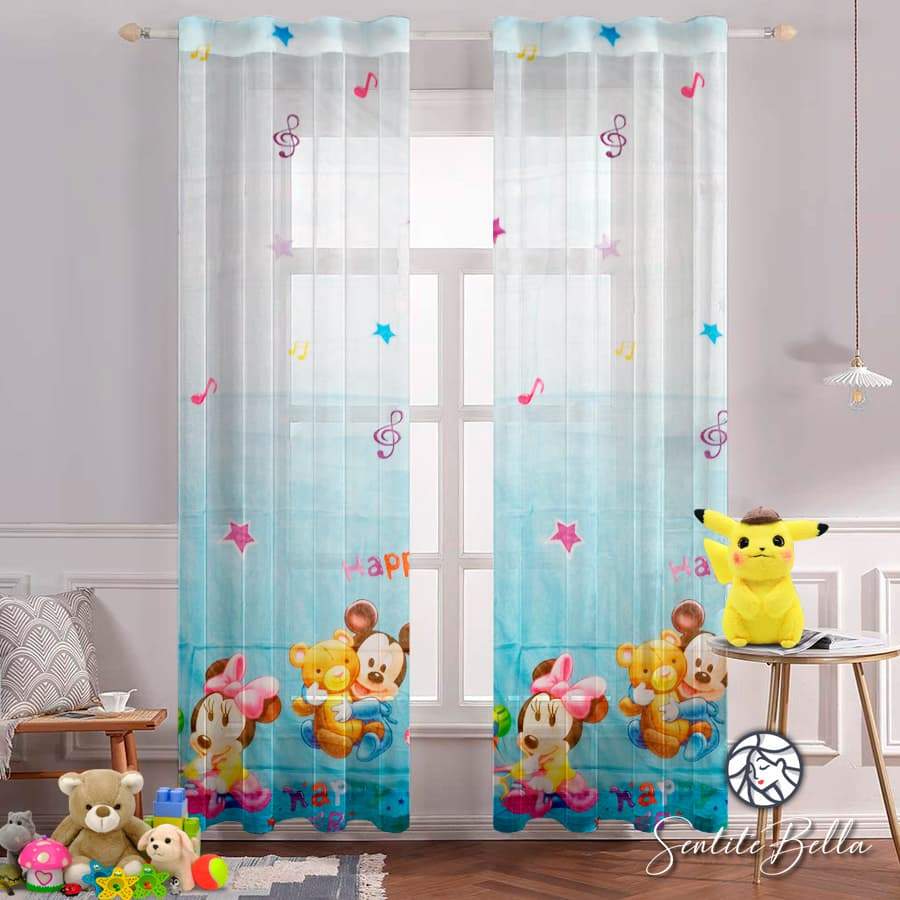 Juego De 2 Cortinas Disney En Tela Voile Bual 150x210 - SentiteBella.uy