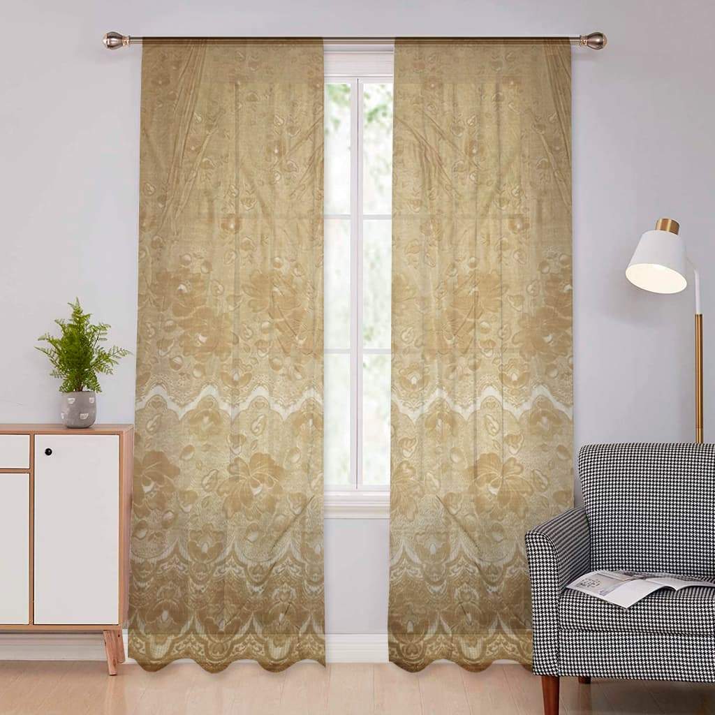 Juego De 2 Cortinas En Tela Jacquard Voile Bual 150x210 - SentiteBella.uy
