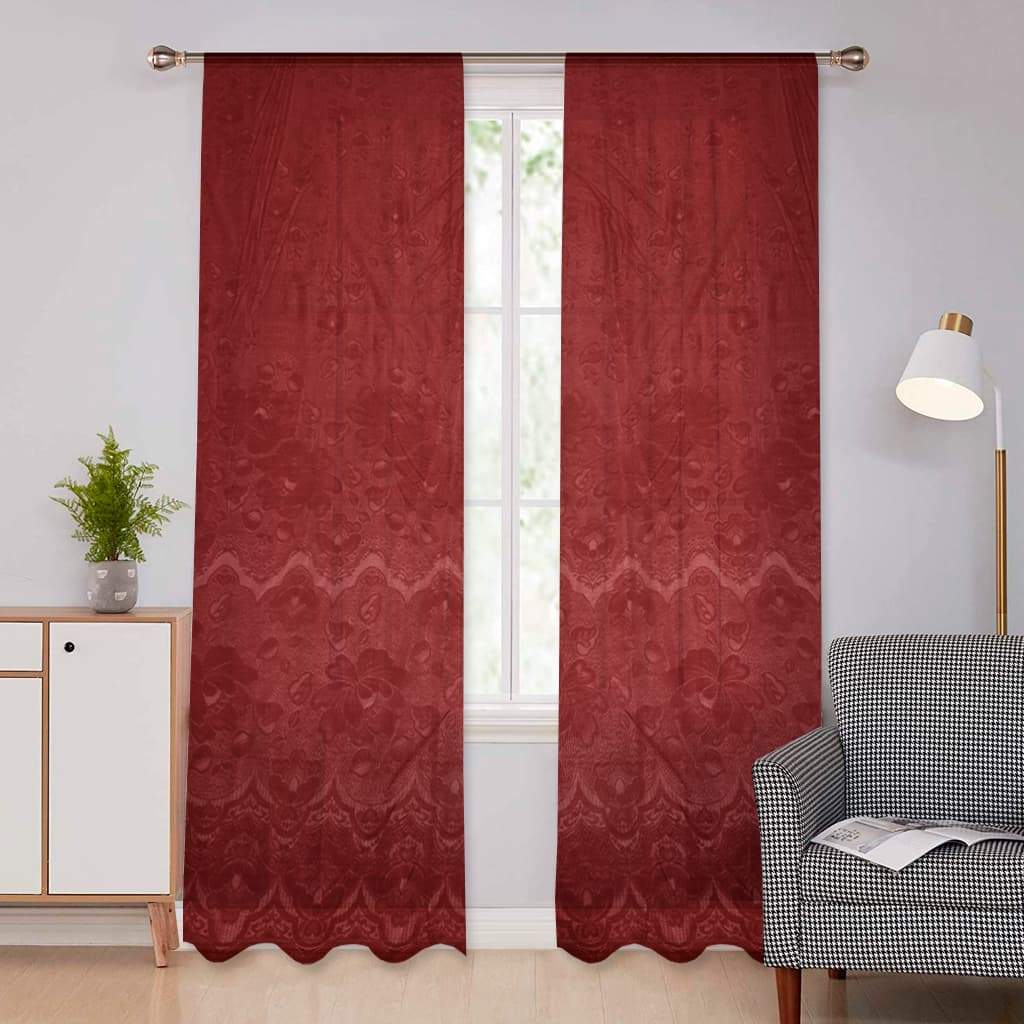 Juego De 2 Cortinas En Tela Jacquard Voile Bual 150x210 - SentiteBella.uy