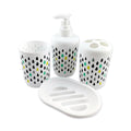 Kit Accesorios Set de Baño 4 Piezas Plastico PP Gotas Colores - SentiteBella.uy