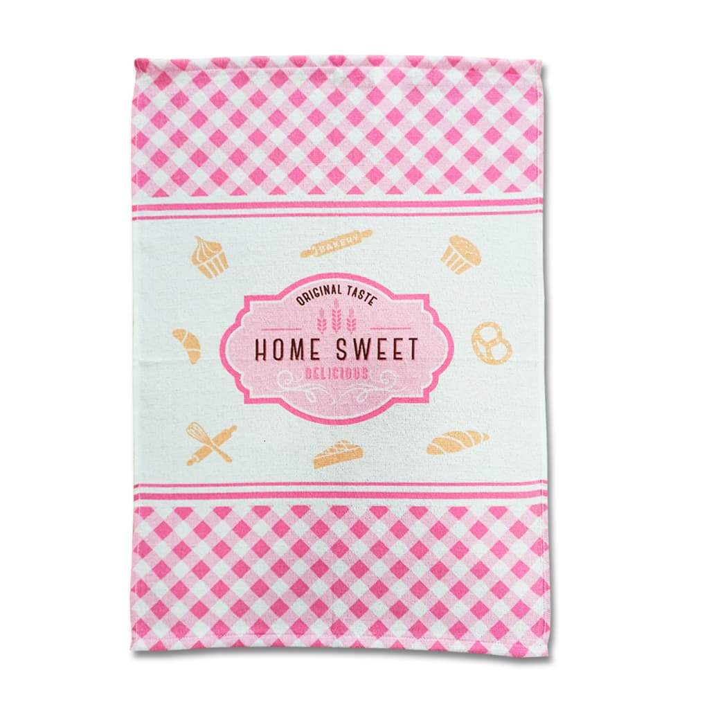 Repasador Algodon Dolher 45x65cm Home Sweet Rosado - SentiteBella.uy