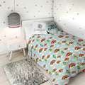 Acolchado PELUCHE Terciopelo - 1 Plaza - Diseño Arcoiris Multicolor - SentiteBella.uy