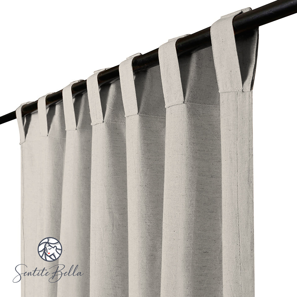 Juego De 2 Cortinas En Tela LINO - Varios Colores - SentiteBella.uy