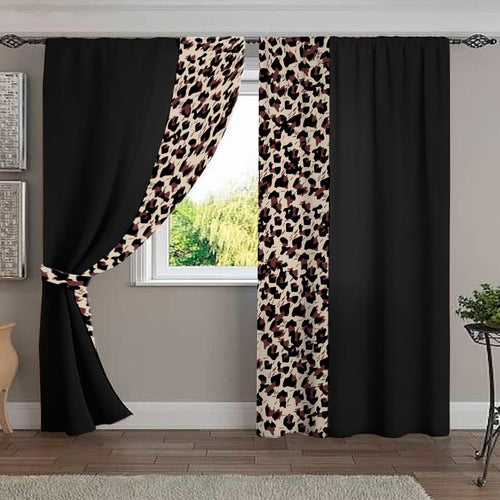 Juego De 2 Cortinas Leopardo 150x210 - SentiteBella.uy