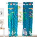 Juego De 2 Cortinas Infantil 150x210 Diseño Dinosaurios - SentiteBella.uy