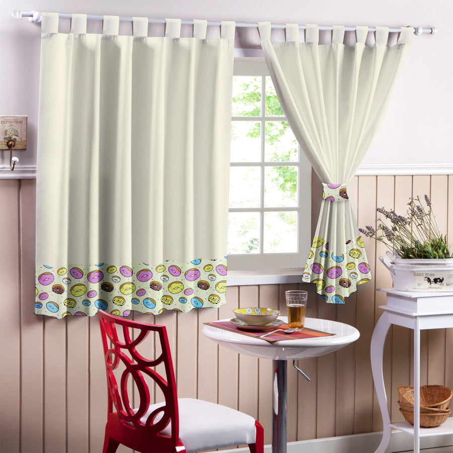 Juego De 2 Cortinas Cocina En Tela Panama con Diseño 150x150 - SentiteBella.uy