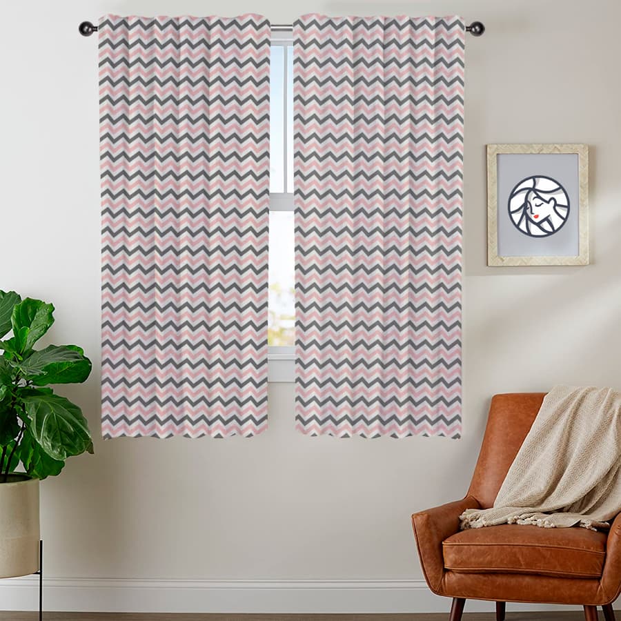 Juego De 2 Cortinas Con Diseño En Tela Microfibra 150x150 - SentiteBella.uy