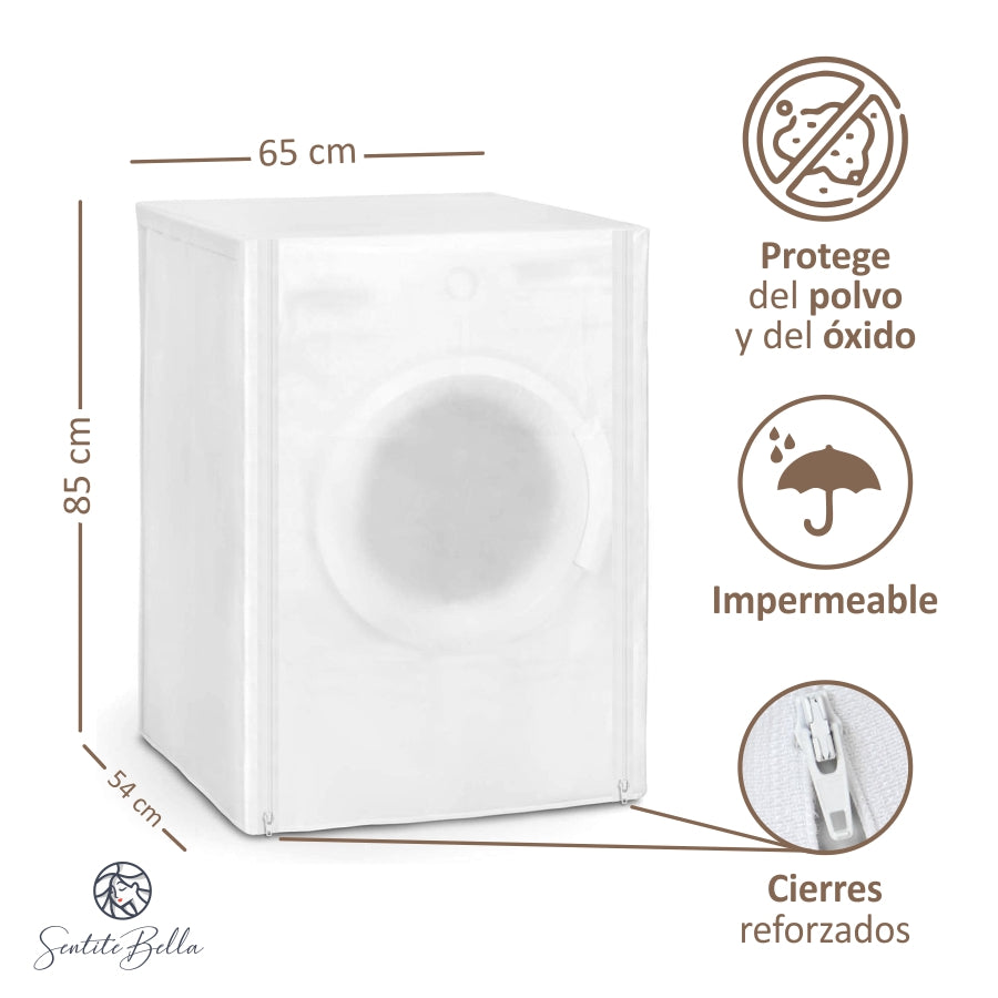 Funda De Lavarropas Carga Frontal Impermeable C/ Cierre - SentiteBella.uy