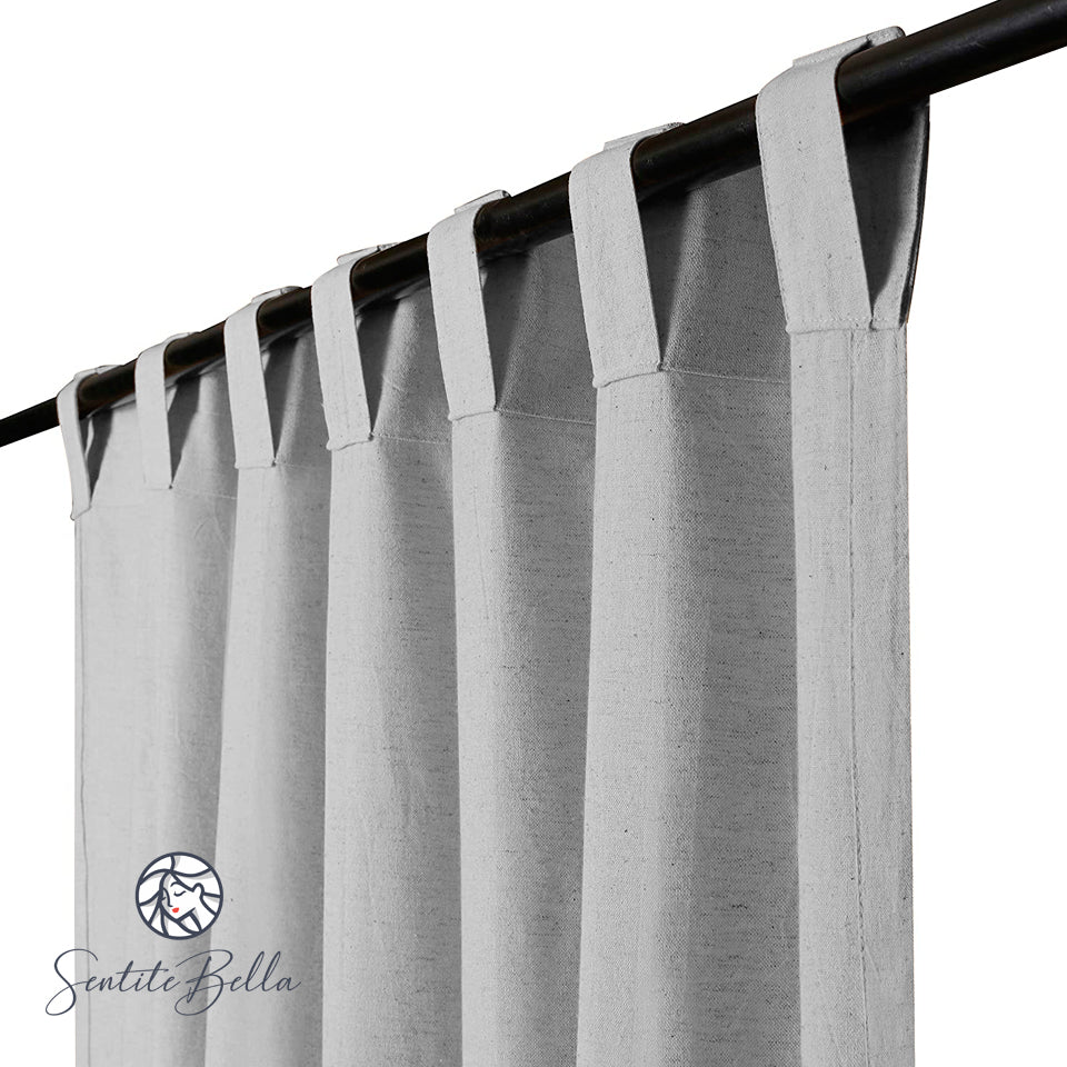 Juego De 2 Cortinas En Tela LINO - Varios Colores - SentiteBella.uy