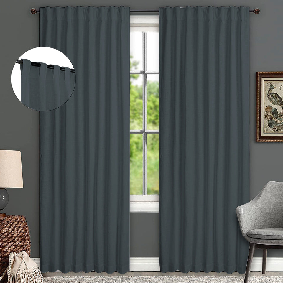Juego De 2 Cortinas En Tela RUSTICO ITALIANO - Varios Colores - SentiteBella.uy