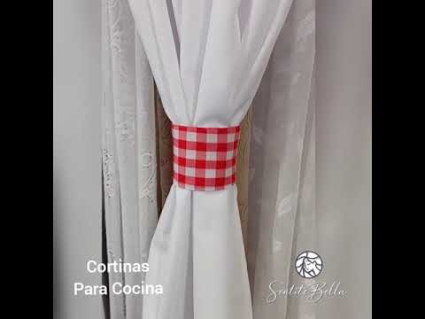 Juego De 2 Cortinas Cocina En Tela Panama Cuadrille 145x150