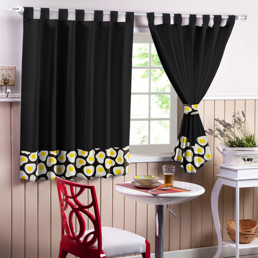 Juego De 2 Cortinas Cocina En Tela Panama con Diseño 150x150 - SentiteBella.uy