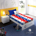 Juego de Sábanas Infantil Rojo/Azul/Blanco- 1 Plaza - SentiteBella.uy