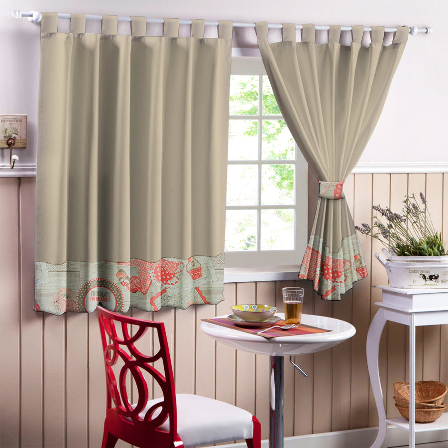 Juego De 2 Cortinas Cocina En Tela Panama con Diseño 150x150 - SentiteBella.uy